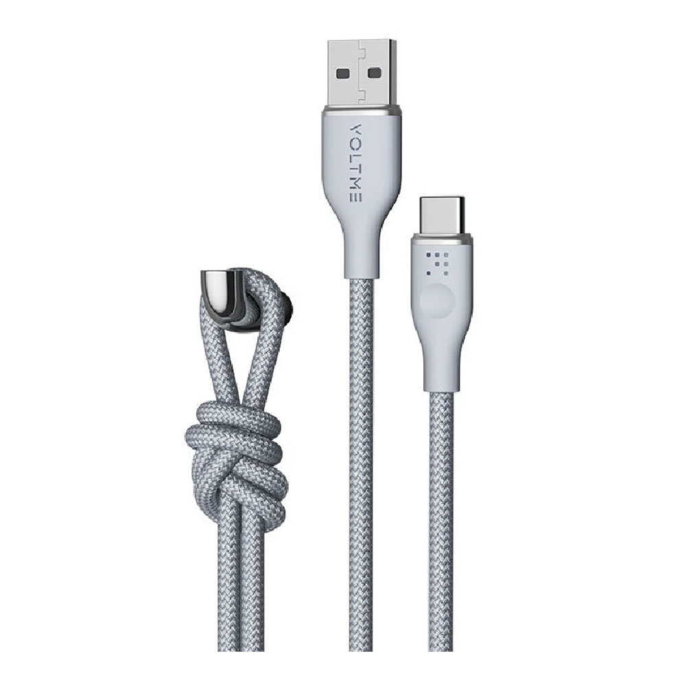 CHARGER CABLE (สายชาร์จ) VOLTME RUGG USB-A TO USB-C 60W 1M (C2044) (GREY)