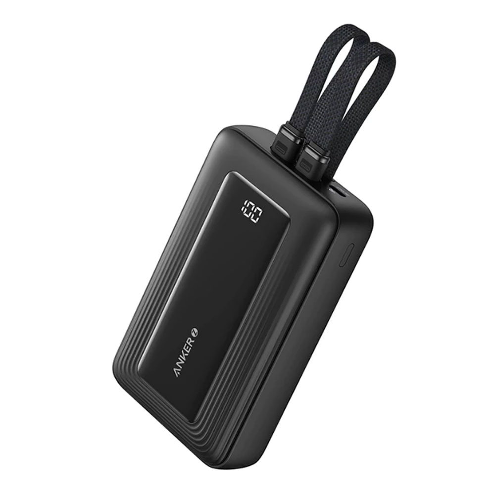 POWER BANK (พาวเวอร์แบงค์) ANKER ZOLO BUILT-IN USB-C + LIGHTING 10000 mAh (A1680H11) BLACK