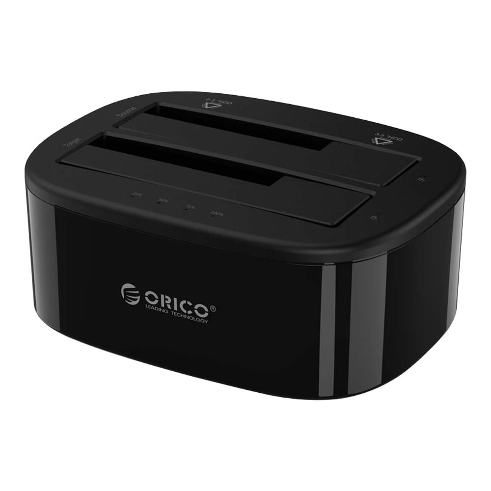 HDD DOCKING STATION (อุปกรณ์เชื่อมต่อฮาร์ดดิสก์) ORICO 6228US3-C - 2.5 / 3.5 INCH 2 BAY USB3.0 1 TO 1 CLONE HARD DRIVE DOCK (6228US3-C-US-BK-BP)