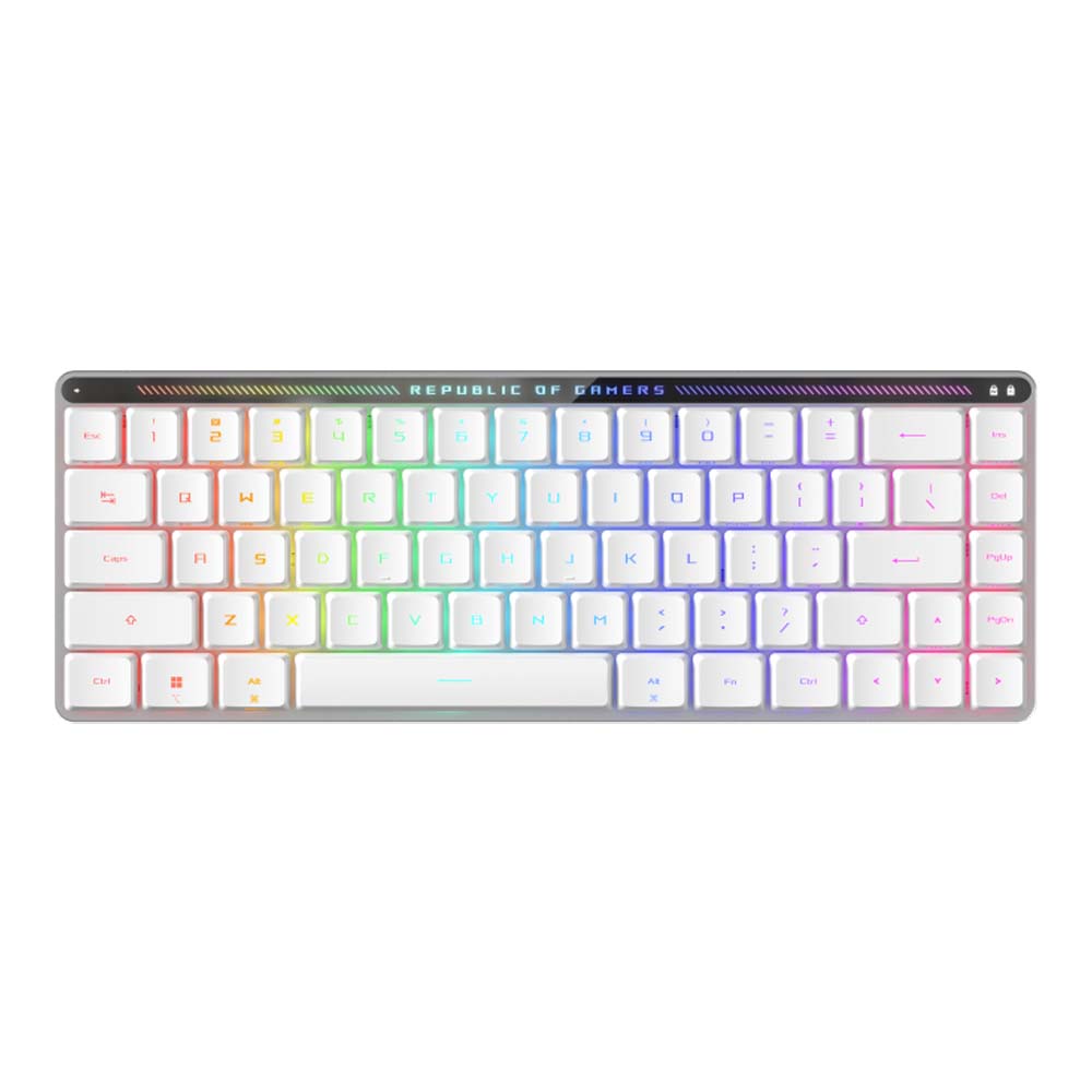 WIRELESS KEYBOARD (คีย์บอร์ดไร้สาย) ASUS ROG FALCHION RX LOW PROFILE (WHITE) (ASUS ROG RX LOW-PROFILE OPTICAL BLUE SWITCH AURA SYNC RGB EN/TH)