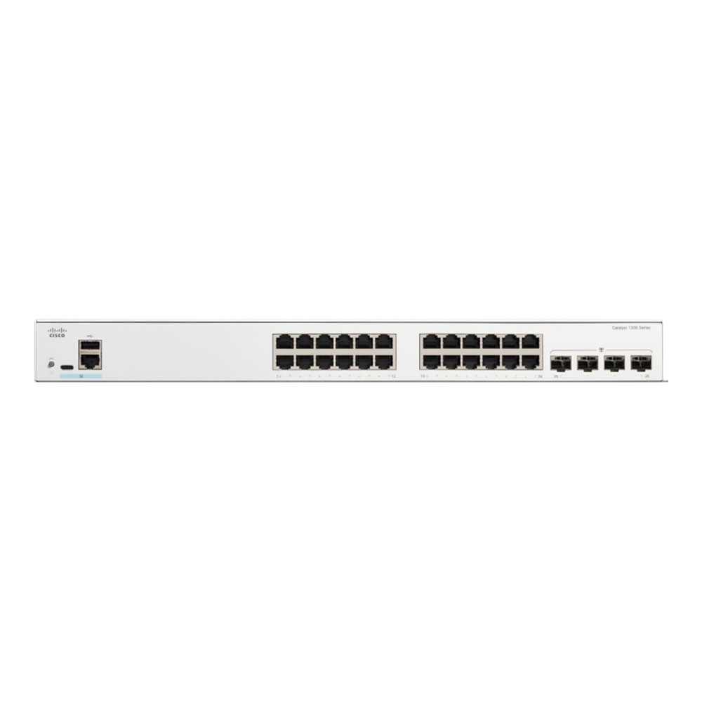 SWITCH (สวิตซ์) CISCO CATALYST 1300 24-PORT GE FULL POE 4X1G SFP (C1300-24FP-4G)