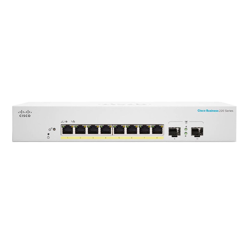 SWITCH (สวิตซ์) CISCO CBS220 SMART 8-PORT GE, POE, EXT PS, 2X1G SFP (CBS220-8P-E-2G-EU)