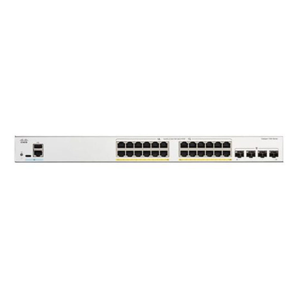 SWITCH (สวิตซ์) CISCO CATALYST 1300 24-PORT GE POE 4X1G SFP (C1300-24P-4G)