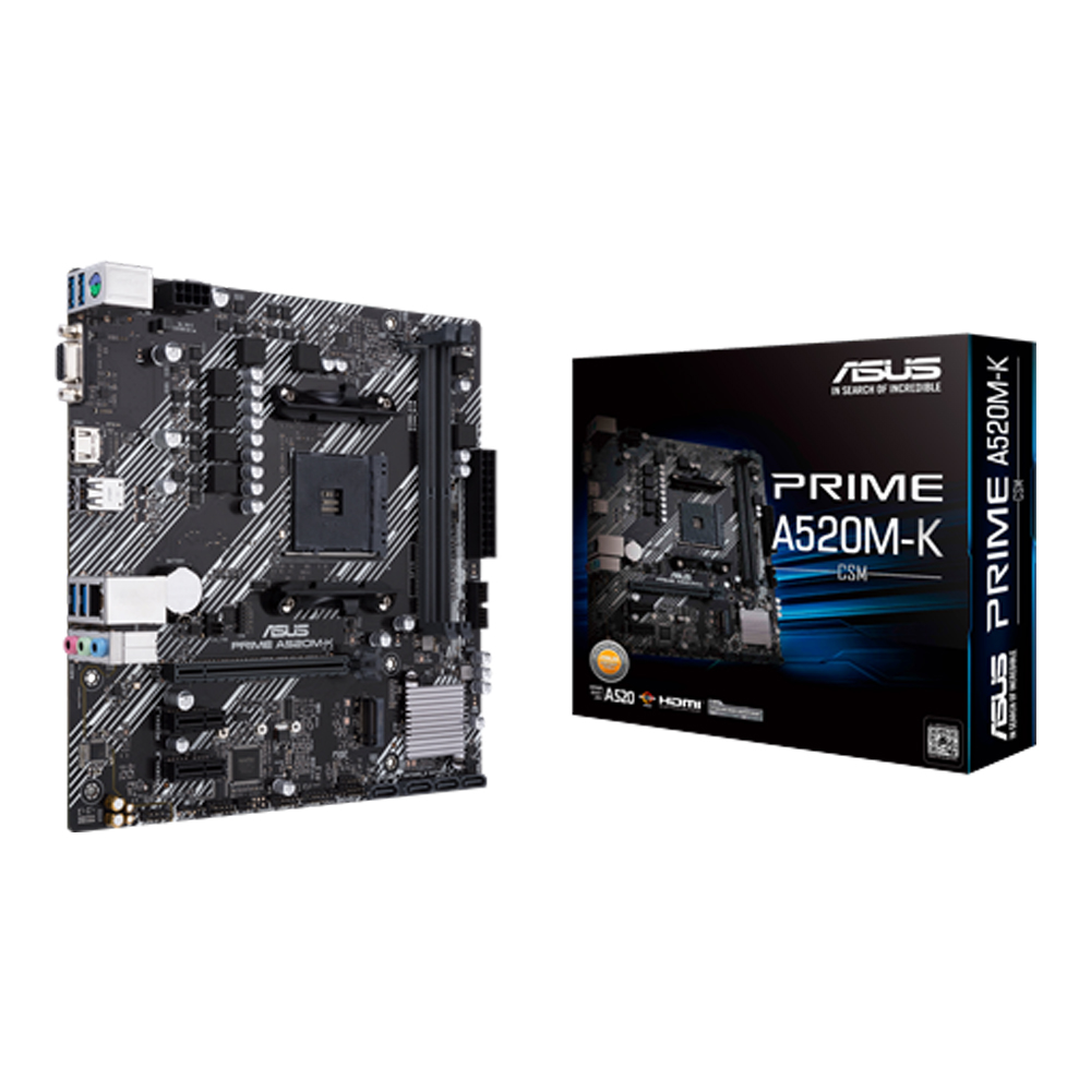 MAINBOARD (เมนบอร์ด) ASUS PRIME A520M-K/CSM - AMD SOCKET AM4 DDR4 MICRO-ATX