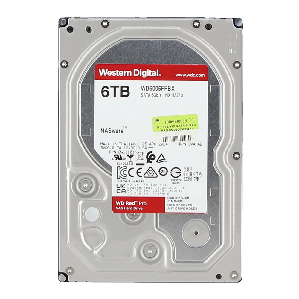 6 TB 3.5 INCH HDD (ฮาร์ดดิสก์ 3.5 นิ้ว) WD RED PRO - 7200RPM SATA3 (WD6005FFBX)