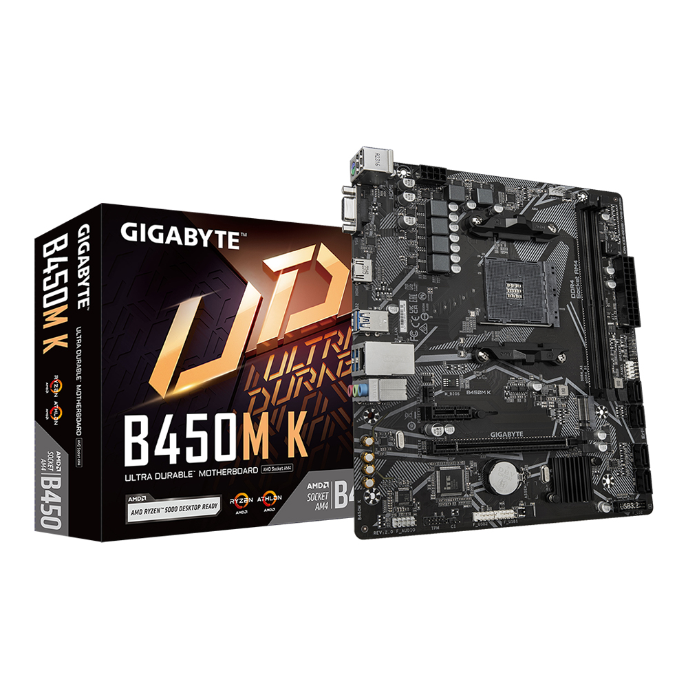 MAINBOARD (เมนบอร์ด) GIGABYTE B450M K (REV. 2.0) - AMD SOCKET AM4 DDR4 MICRO-ATX