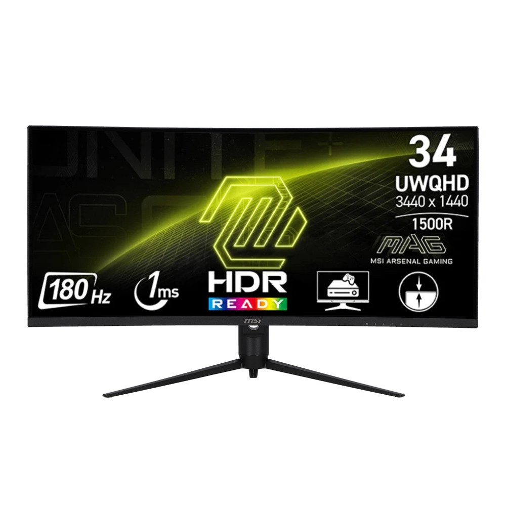 Monitor (จอมอนิเตอร์) MSI MAG 342CQR E2 - 34 Inch VA 2K 180Hz AMD Freesync Premium Curved