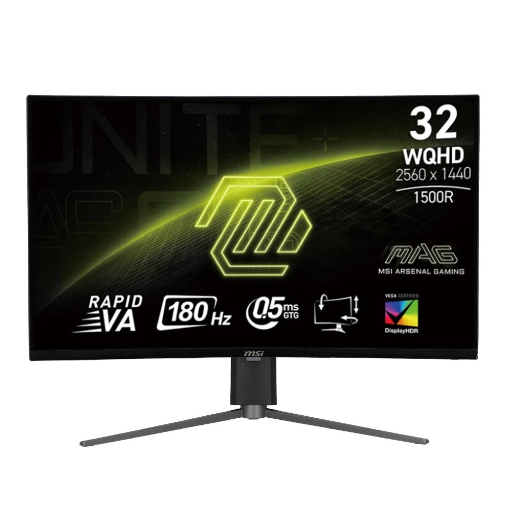 Monitor (จอมอนิเตอร์) MSI MAG 32CQ6PF - 31.5 Inch Rapid VA 2K 180Hz Adaptive Sync Curved