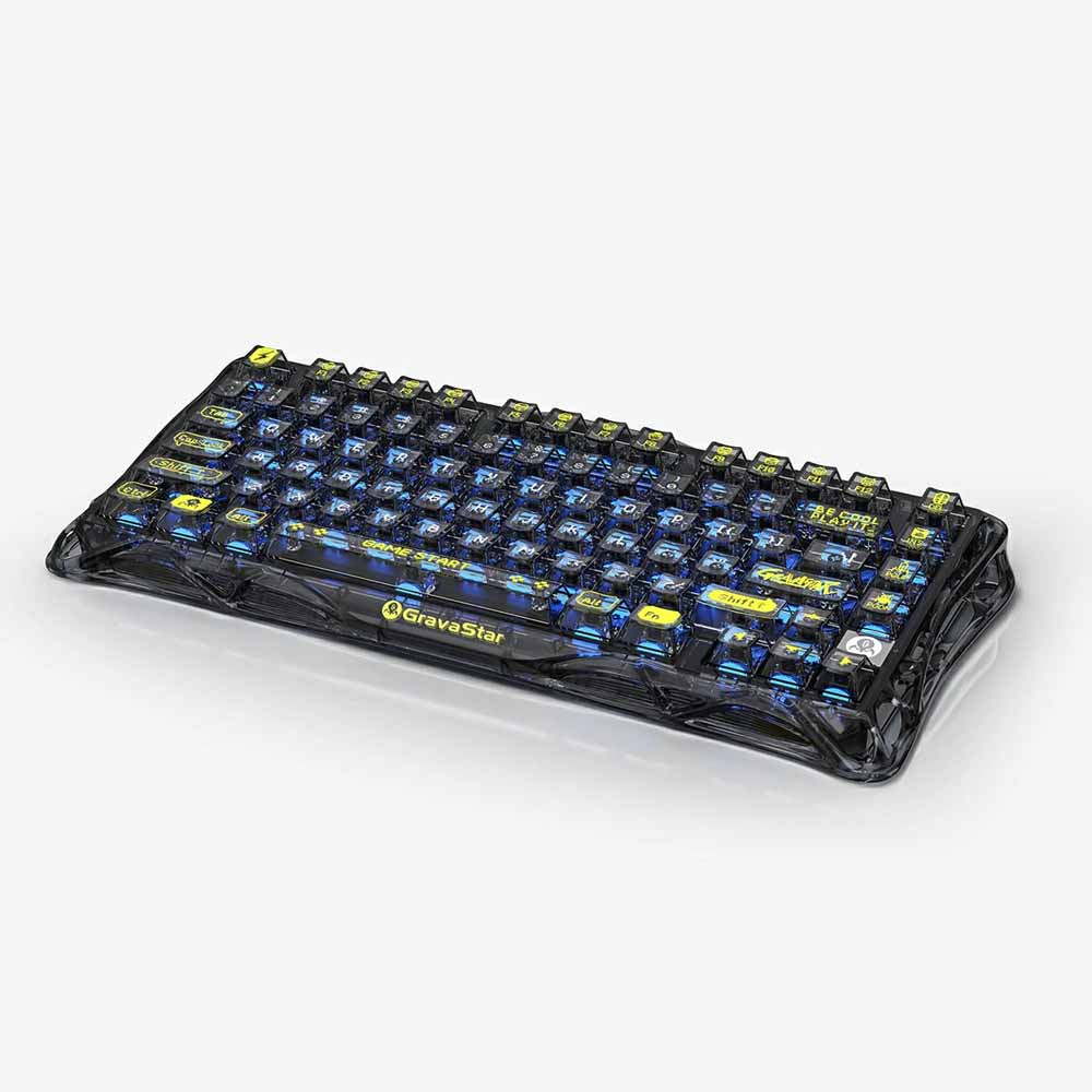 WIRELESS KEYBOARD (คีย์บอร์ดไร้สาย) GRAVASTAR MERCURY K1 LITE (TRANSPARENT BLACK) (GRAVASTAR X BSUN LINEAR SWITCH RGB EN)