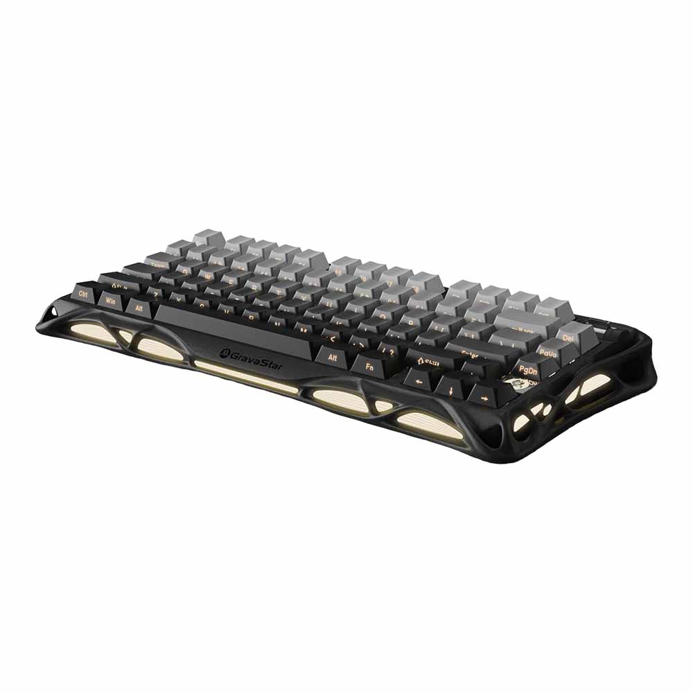 WIRELESS KEYBOARD (คีย์บอร์ดไร้สาย) GRAVASTAR MERCURY K1 (GRADIENT BLACK) (GRAVASTAR X KAILH CHEERY PINK LINEAR SWITCHES RGB EN)