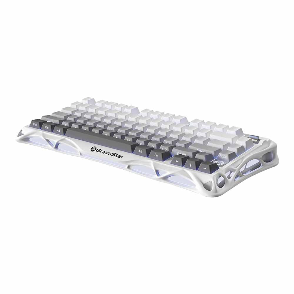 WIRELESS KEYBOARD (คีย์บอร์ดไร้สาย) GRAVASTAR MERCURY K1 (GRADIENT WHITE) (GRAVASTAR X KAILH CHEERY PINK LINEAR SWITCHES RGB EN)