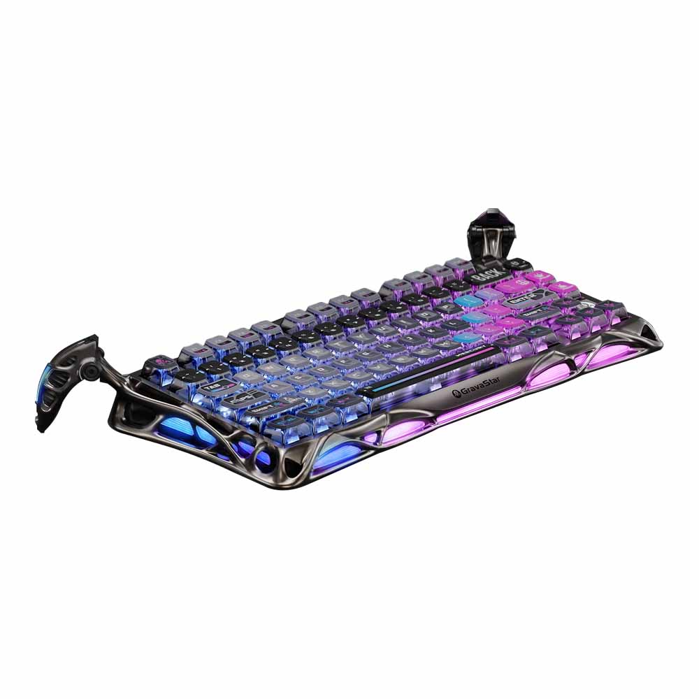 WIRELESS KEYBOARD (คีย์บอร์ดไร้สาย) GRAVASTAR MERCURY K1 PRO SPECIAL EDITION (CYBERPUNK) (GRAVASTAR X KAILH SPEEDY MINT LINEAR SWITCH RGB EN)