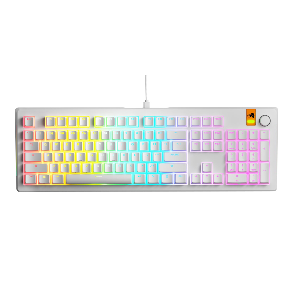 KEYBOARD (คีย์บอร์ด) GLORIOUS GMMK 3 HE PREBUILT (100%) (WHITE) (GLORIOUS FOX HE SWITCH RGB EN)