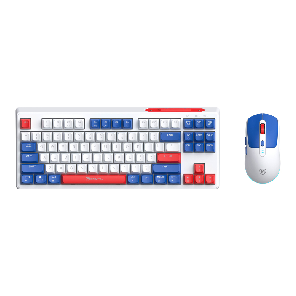 WIRELESS KEYBOARD & MOUSE (คีย์บอร์ดและเมาส์ไร้สาย) MICROPACK KM-269W (RED)
