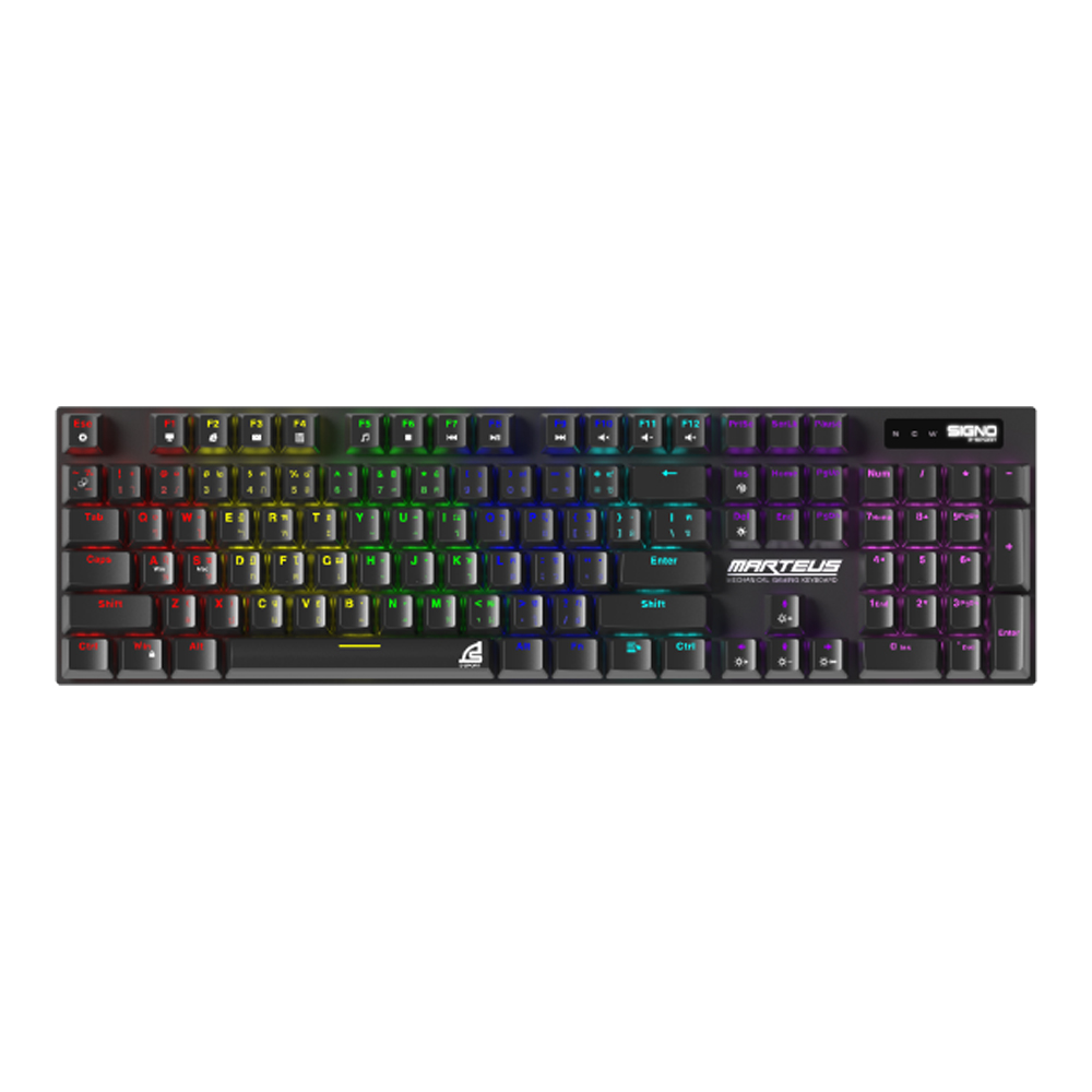 KEYBOARD (คีย์บอร์ด) SIGNO KB-721BR MARTEUS (BLACK) (OUTEMU BROWN SWITCH MINI RGB EN/TH)