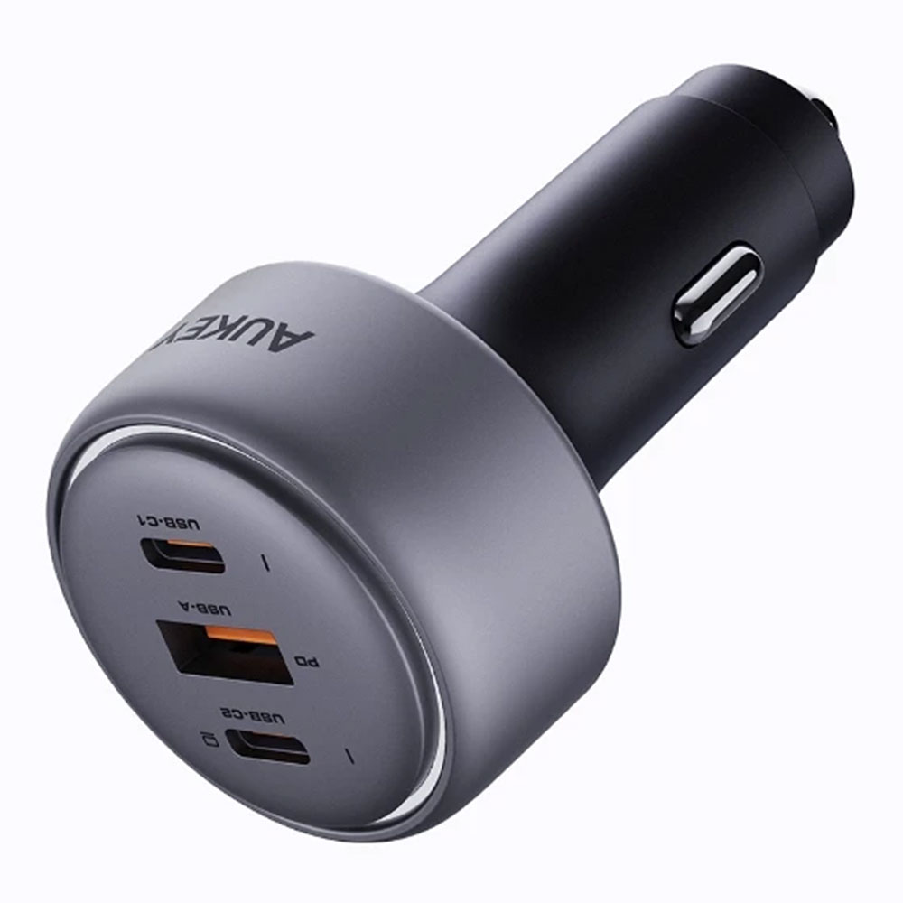 CAR ADAPTER CHARGER (ที่ชาร์จในรถยนต์) AUKEY PATHFINDER MIX3 100W 1 USB-A/2 USB-C FAST CHARGING (CC-P3) (DARK GRAY)