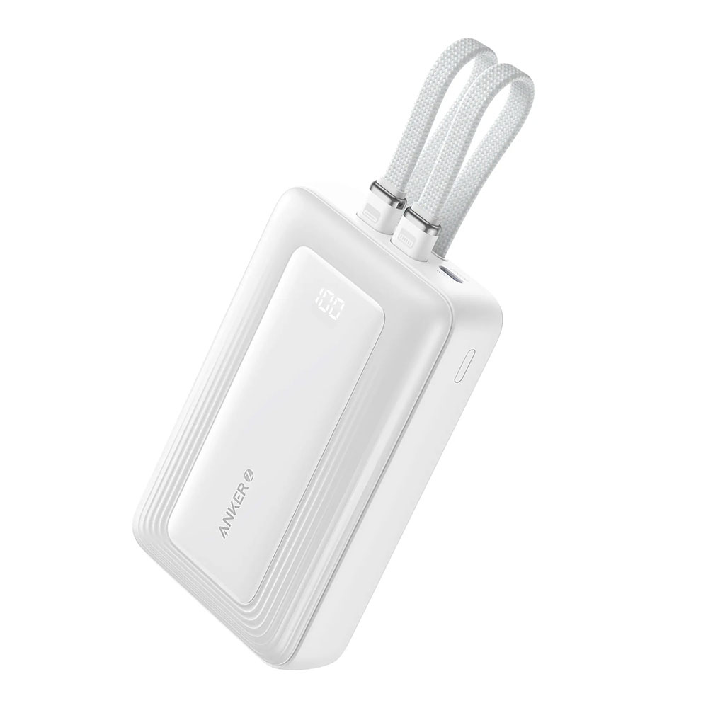 POWER BANK (พาวเวอร์แบงค์) ANKER ZOLO BUILT-IN USB-C + LIGHTING 20000 mAh (A1681H21) WHITE