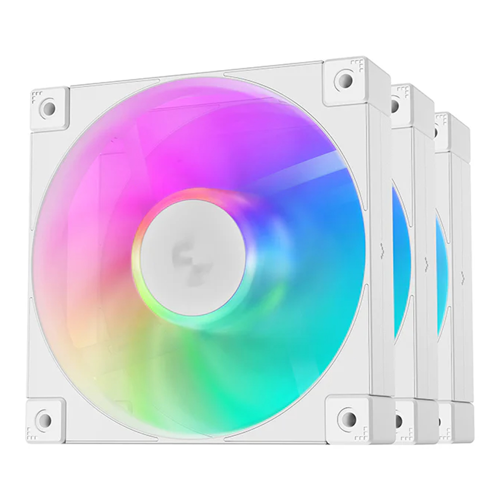 CASE FAN (พัดลมเคส) DEEPCOOL FD12 ARGB WH-3 IN 1 (WHITE)