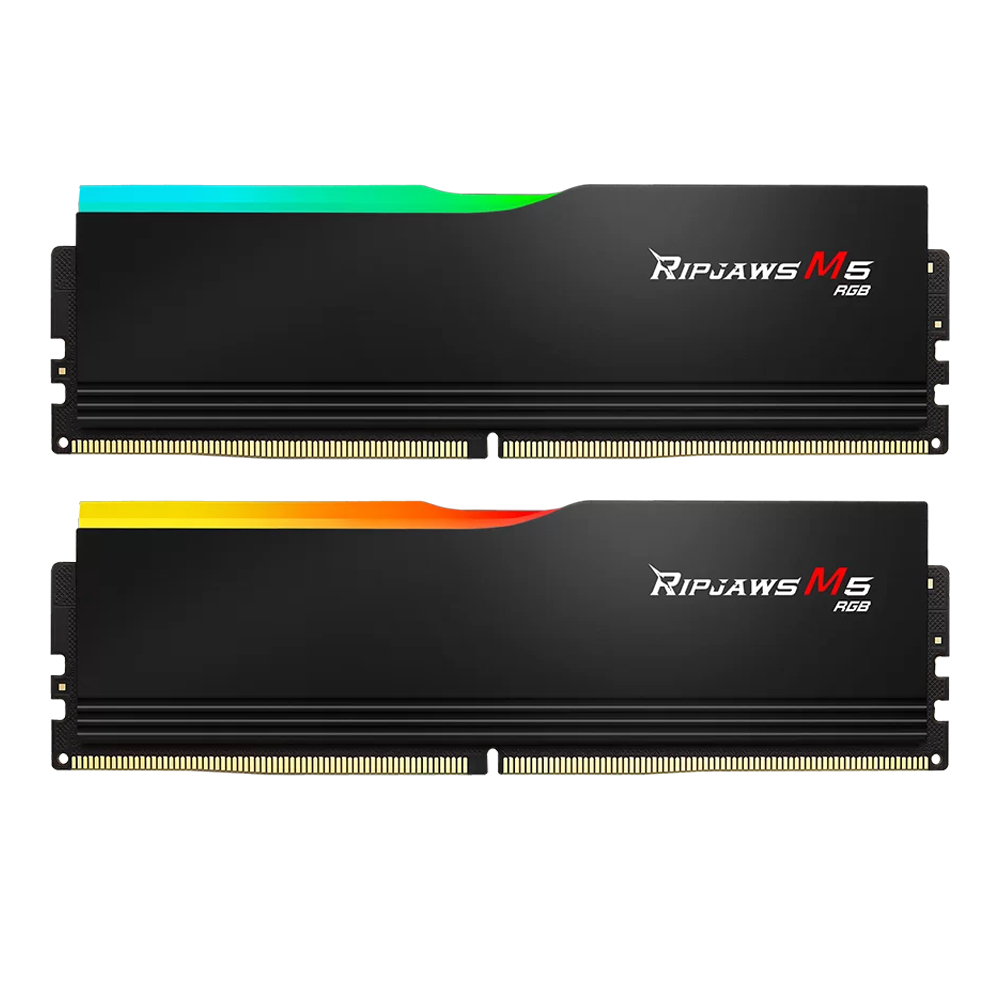 32GB (16GBx2) DDR5 5200MHz RAM (หน่วยความจำ) G.SKILL RIPJAWS M5 RGB (INTEL XMP) (MATTE BLACK) (F5-5200J4040A16GX2-RM5RK)