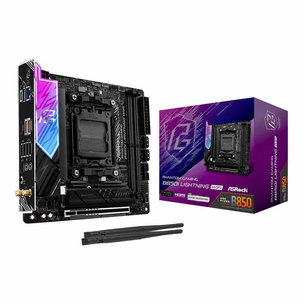 MAINBOARD (เมนบอร์ด) ASROCK B850I LIGHTNING WIFI - AMD SOCKET AM5 DDR5 MINI-ITX