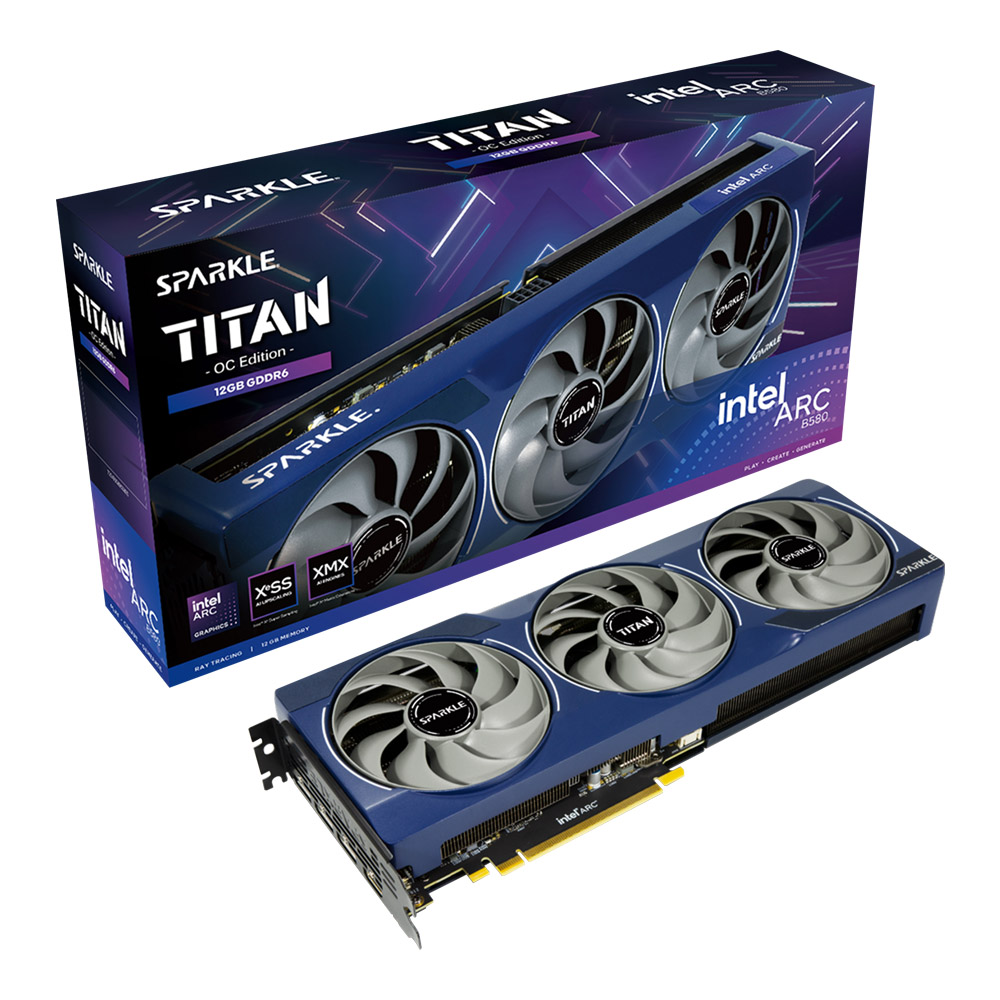 VGA (การ์ดแสดงผล) SPARKLE INTEL ARC B580 TITAN OC - 12GB GDDR6