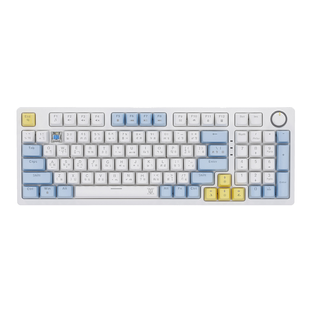 KEYBOARD (คีย์บอร์ด) NUBWO X801 ELEANOR (BLUE-WHITE) (BLUE SWITCH - MINI RGB - EN/TH) (SET D)