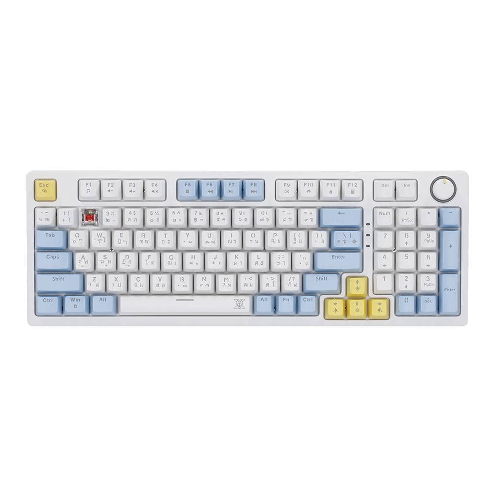 KEYBOARD (คีย์บอร์ด) NUBWO X801 ELEANOR (BLUE-WHITE) (RED SWITCH - MINI RGB - EN/TH) (SET D)