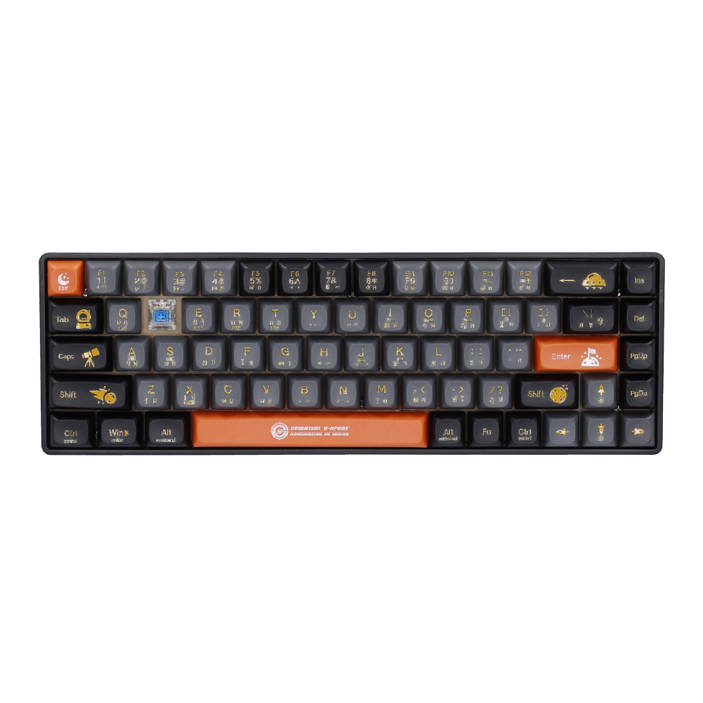 WIRELESS KEYBOARD (คีย์บอร์ดไร้สาย) NEOLUTION E-SPORT GALACTUS (BLACK-GRAY) (BLUE SWITCH RAINBOW LED EN/TH)