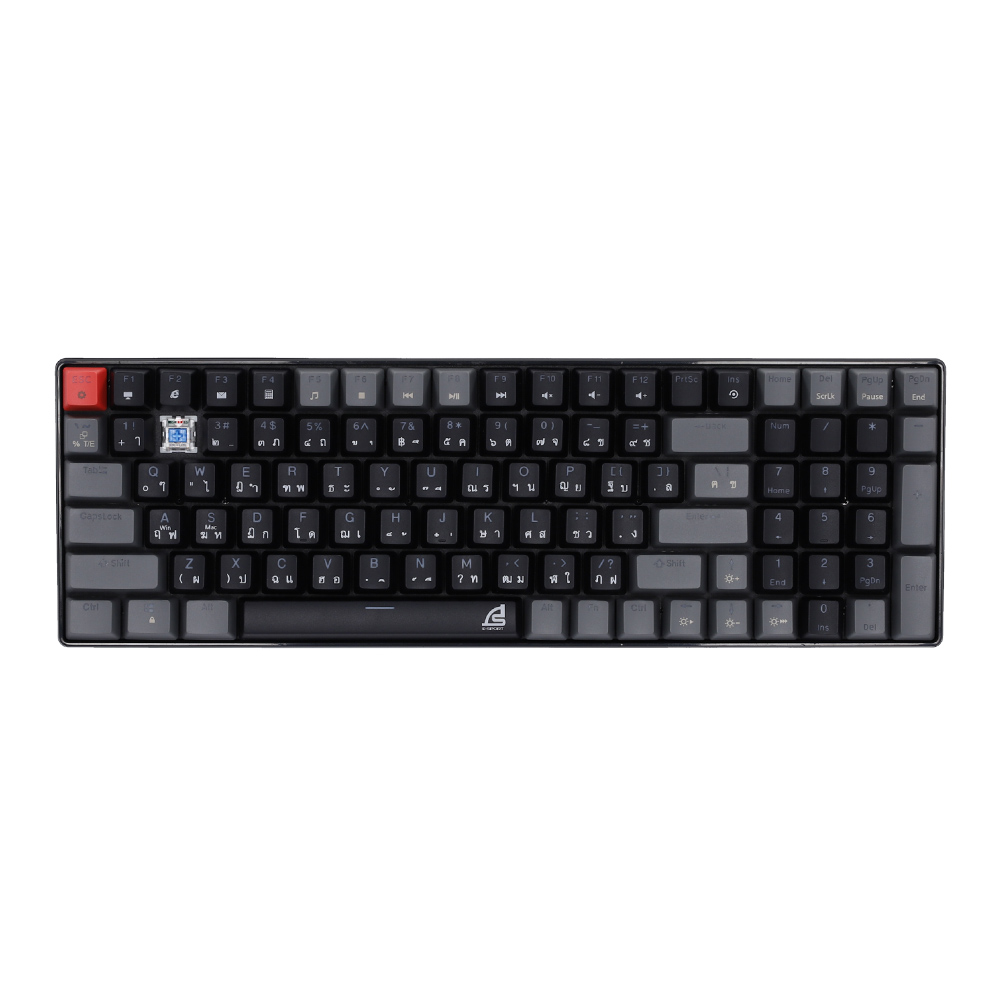 KEYBOARD (คีย์บอร์ด) SIGNO KB-723 MOBILUS (BLACK-GREY) (BLUE SWITCH MINI RGB EN/TH)