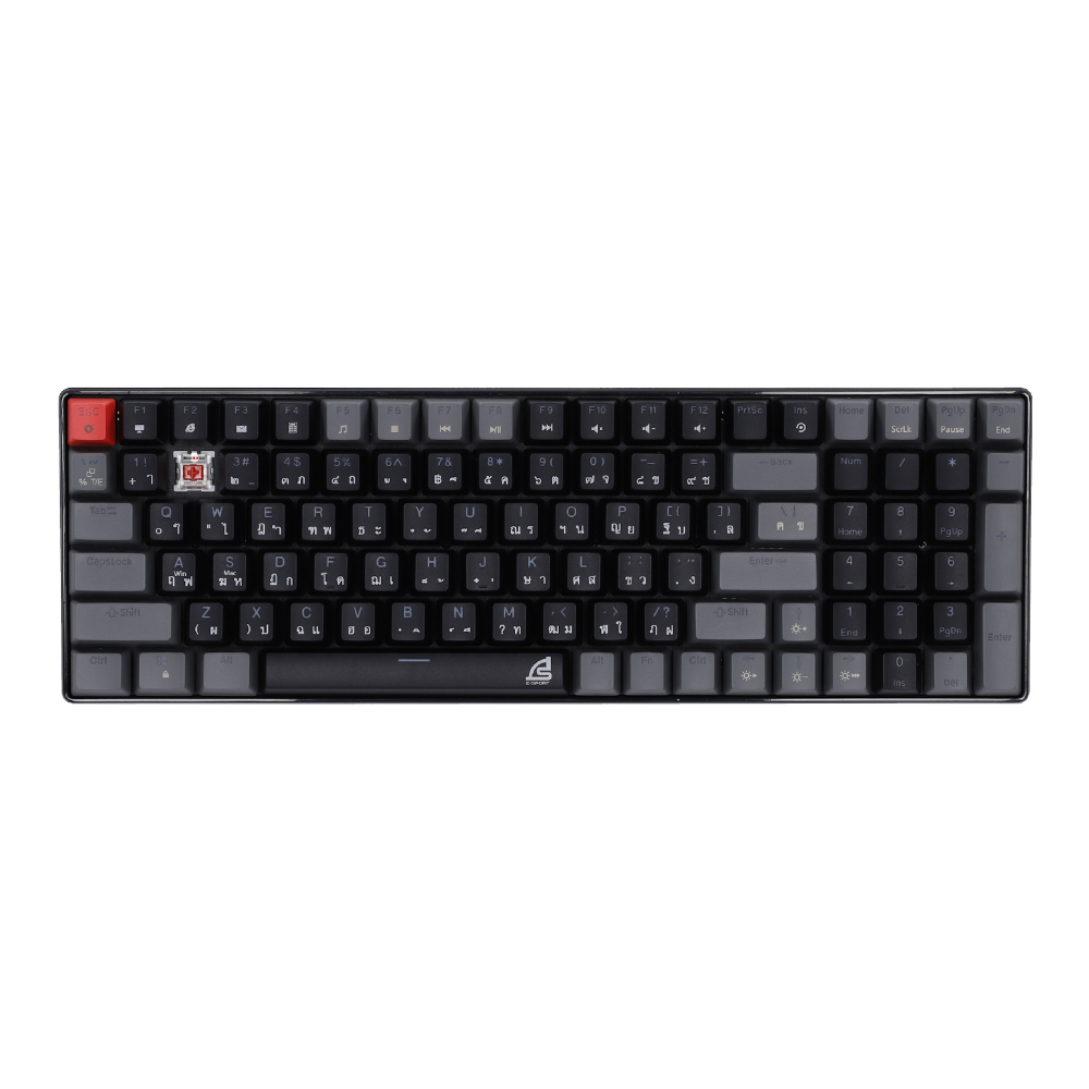 KEYBOARD (คีย์บอร์ด) SIGNO KB-723 MOBILUS (BLACK-GREY) (RED SWITCH MINI RGB EN/TH)