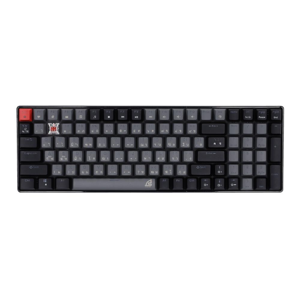 KEYBOARD (คีย์บอร์ด) SIGNO KB-723 MOBILUS (GREY-BLACK) (RED SWITCH MINI RGB EN/TH)
