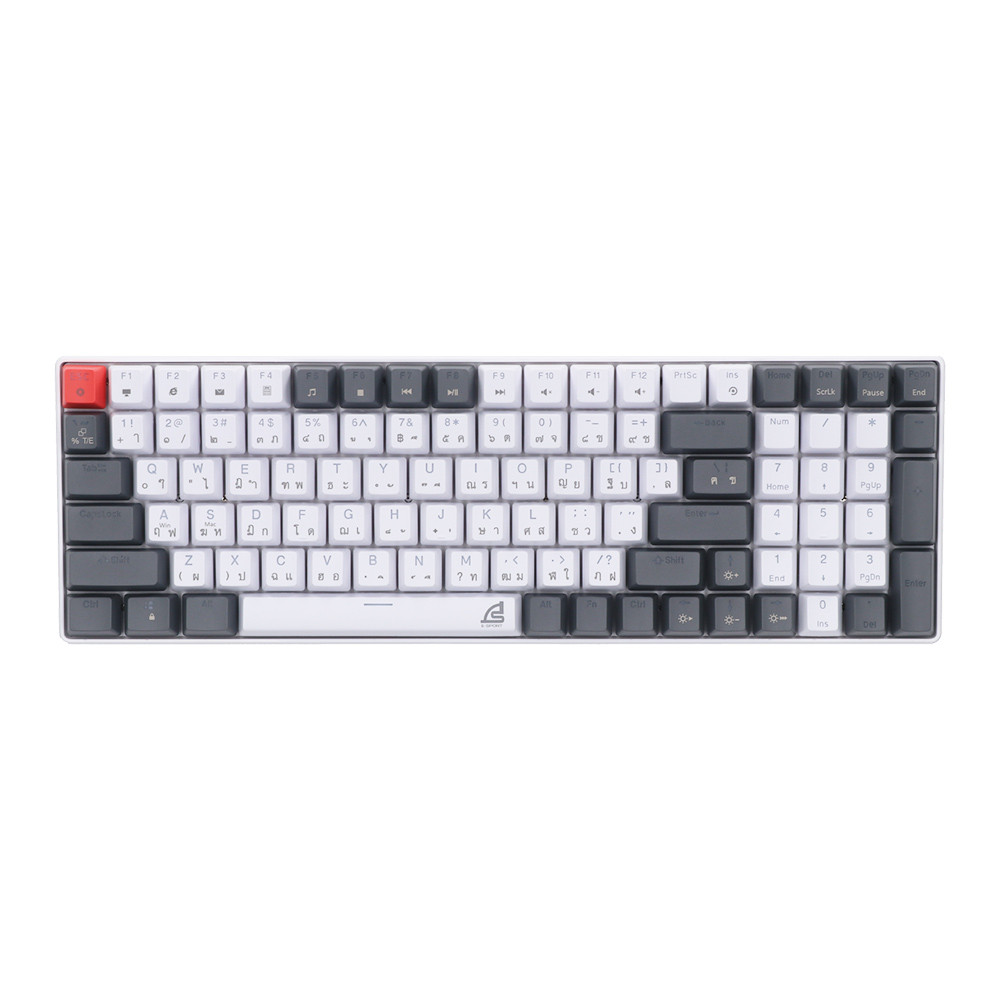 KEYBOARD (คีย์บอร์ด) SIGNO KB-723 MOBILUS (WHITE-GRAY) (RED SWITCH MINI RGB EN/TH)
