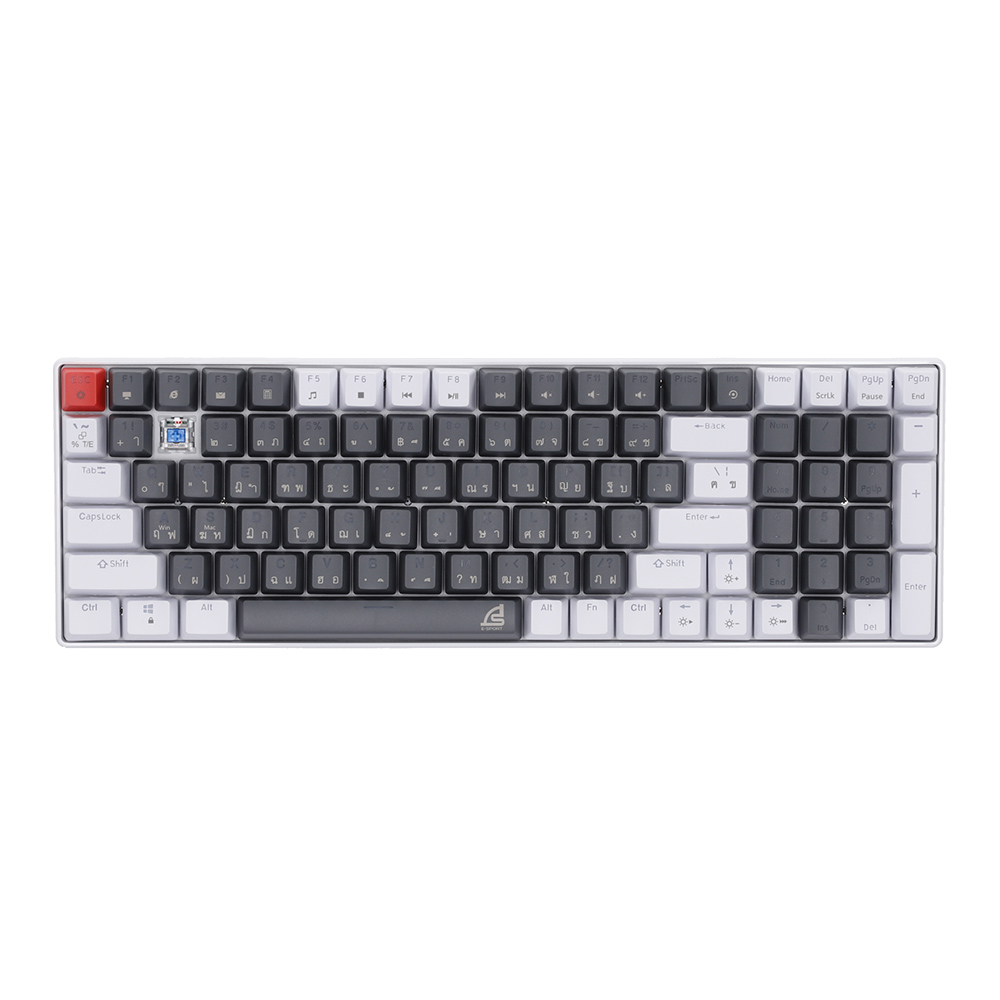 KEYBOARD (คีย์บอร์ด) SIGNO KB-723 MOBILUS (GREY-WHITE) (BLUE SWITCH MINI RGB EN/TH)