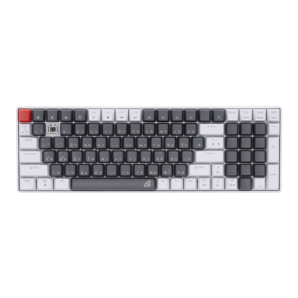 KEYBOARD (คีย์บอร์ด) SIGNO KB-723 MOBILUS (GREY-WHITE) (BROWN SWITCH MINI RGB EN/TH)