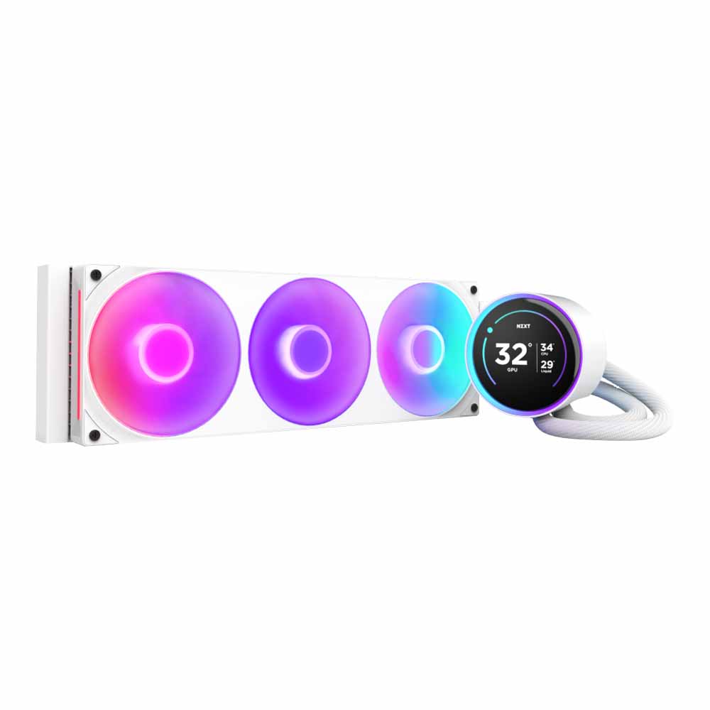CPU LIQUID COOLER (ระบบระบายความร้อนด้วยน้ำ) NZXT KRAKEN ELITE 360 RGB (WHITE) (RL-KR36E-W2)