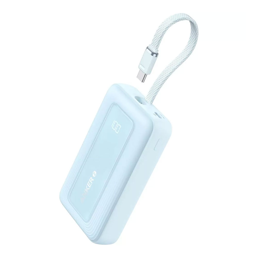 POWER BANK (พาวเวอร์แบงค์) ANKER ZOLO BUILT-IN USB-C 10000 mAh - BLUE (A1688H31)