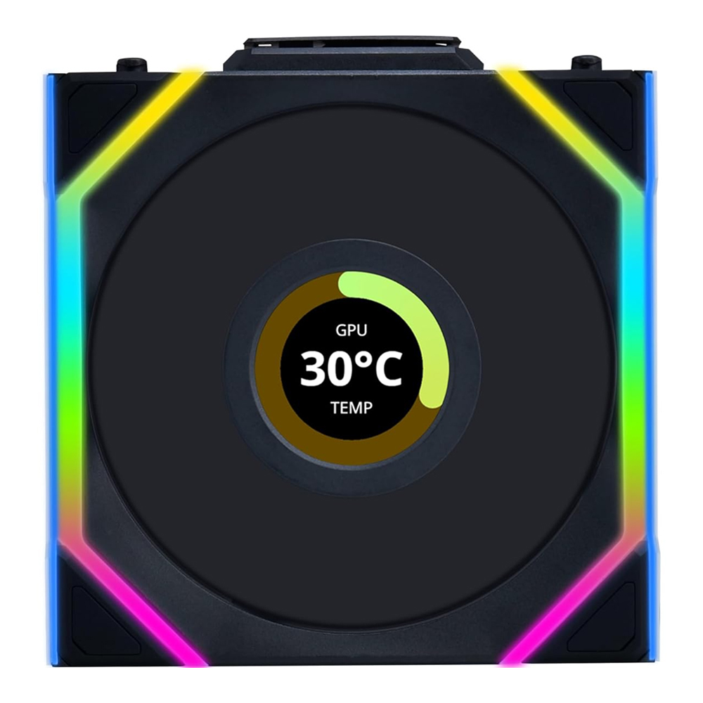CASE FAN (พัดลมเคส) LIAN LI UNI FAN SL WIRELESS LCD 120 SINGLE PACK (BLACK) (12SLLCD1W1B)