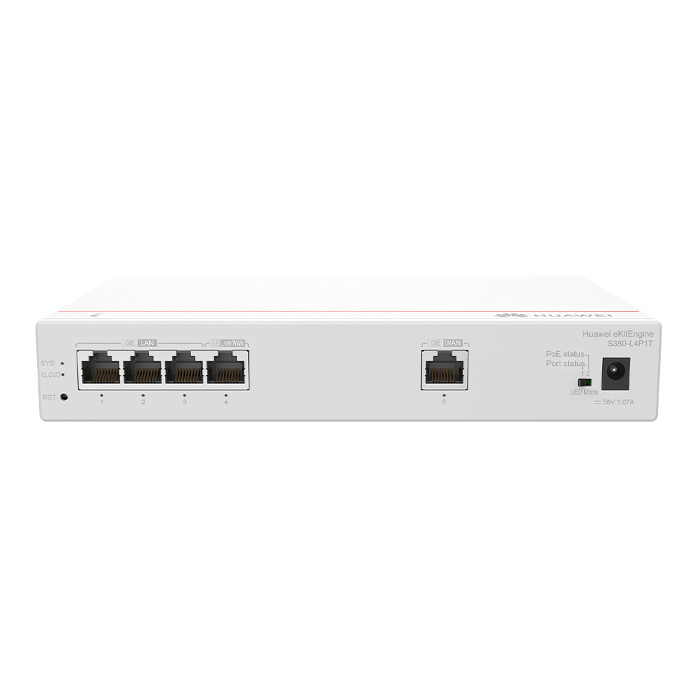 ROUTER (เราเตอร์) HUAWEI 1*GE WAN, 4*GE LAN(PoE+, 50W), UP TO 150 USERS, FORWARDING PERFORMANCEf 2Gbps (98012178)