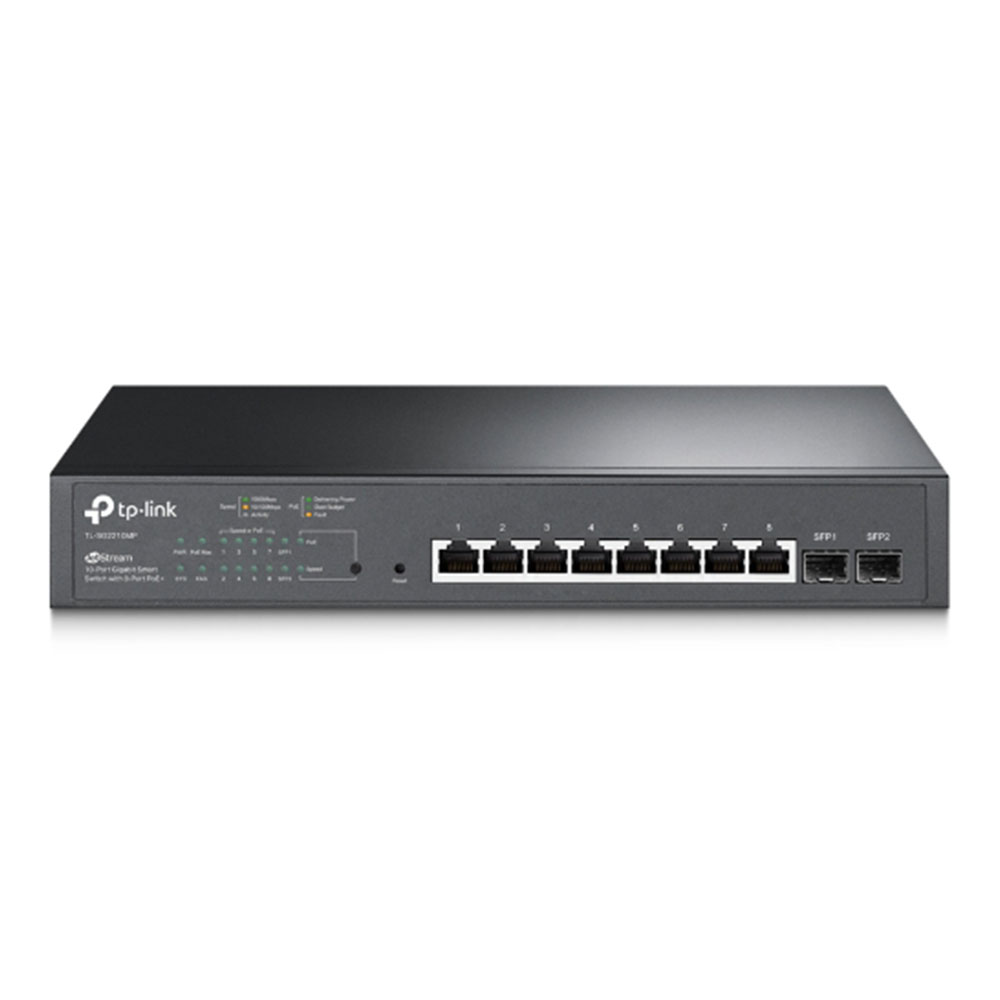 SWITCH (สวิตซ์) TP-LINK JETSTREAM 10-PORT GIGABIT SMART SWITCH WITH 8-PORT POE+ (SG2210MP)