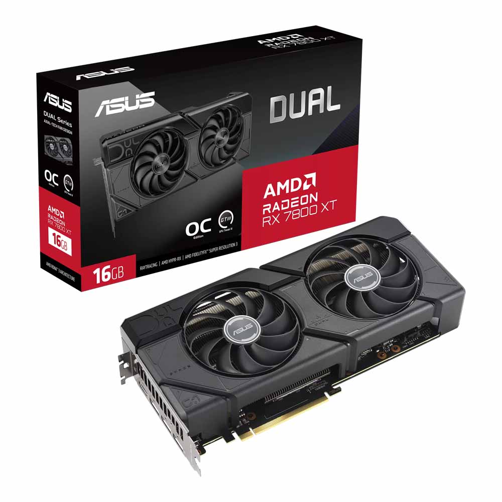 VGA (การ์ดแสดงผล) ASUS DUAL RADEON RX 7800 XT OC EDITION 16GB GDDR6 (DUAL-RX7800XT-O16G)