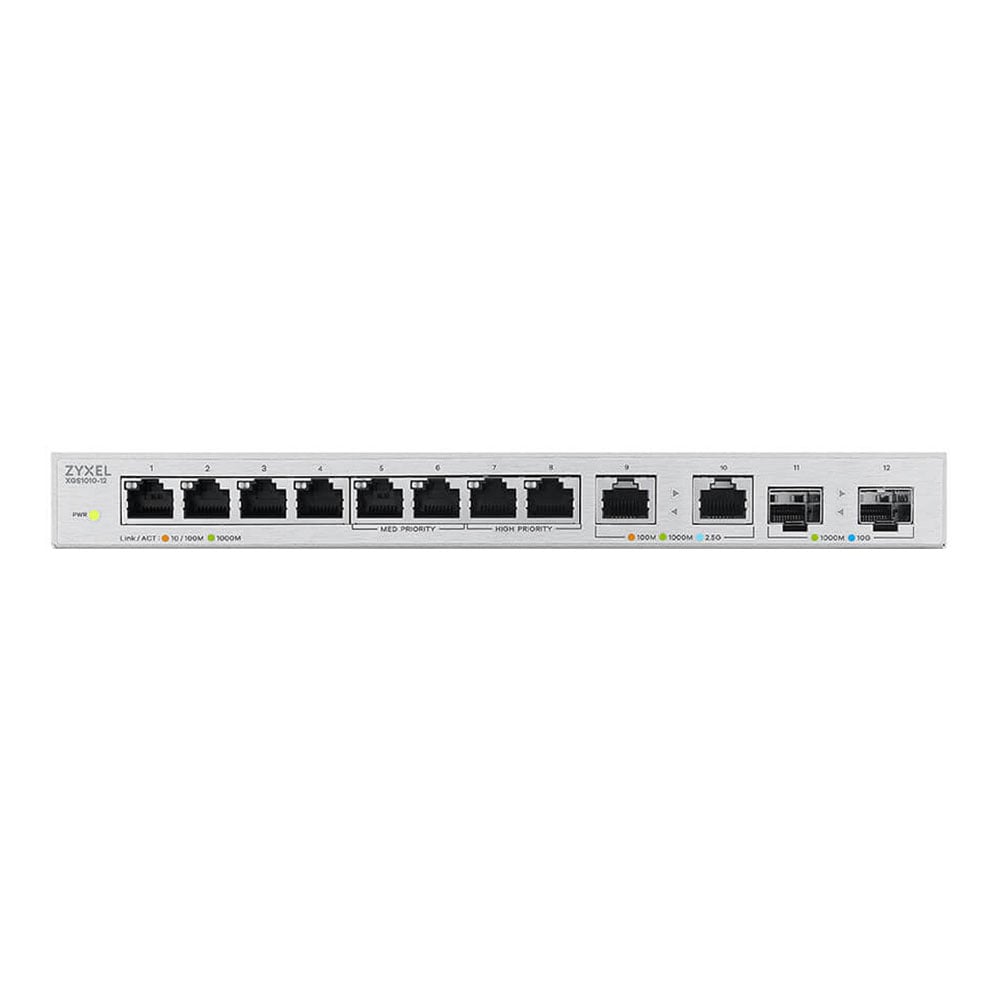 SWITCH (สวิตซ์) ZYXEL 12 PORTS 2.5G UNMANAGED SWITCH WITH 10G SFP+ (XGS1010-12)