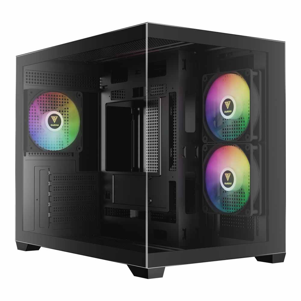 CASE (เคส) GAMDIAS AURA GC10M ARGB MICRO-ATX - BLACK