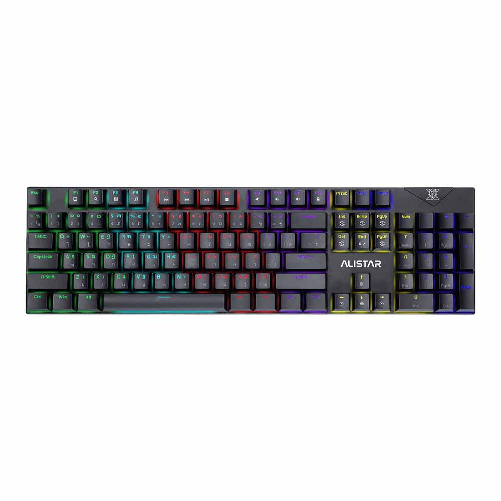 KEYBOARD (คีย์บอร์ด) NUBWO X33 CIY ALISTAR BLUE SWITCH MINI RGB EN/TH - BLACK