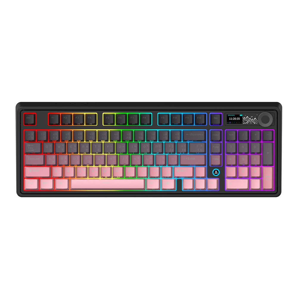 WIRELESS KEYBOARD (คีย์บอร์ดไร้สาย) AJAZZ AK980 LCD (GRADIENT BLACKBERRY) (GIFT V2 SWITCH RGB EN/TH) (AJ-KB-AK980GBTH-W24BTRGB-GTV2)