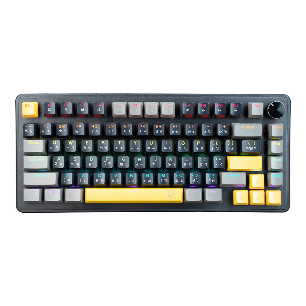 KEYBOARD (คีย์บอร์ด) NUBWO X804 CYGNUS RED SWITCH MINI RGB EN/TH - BLACK