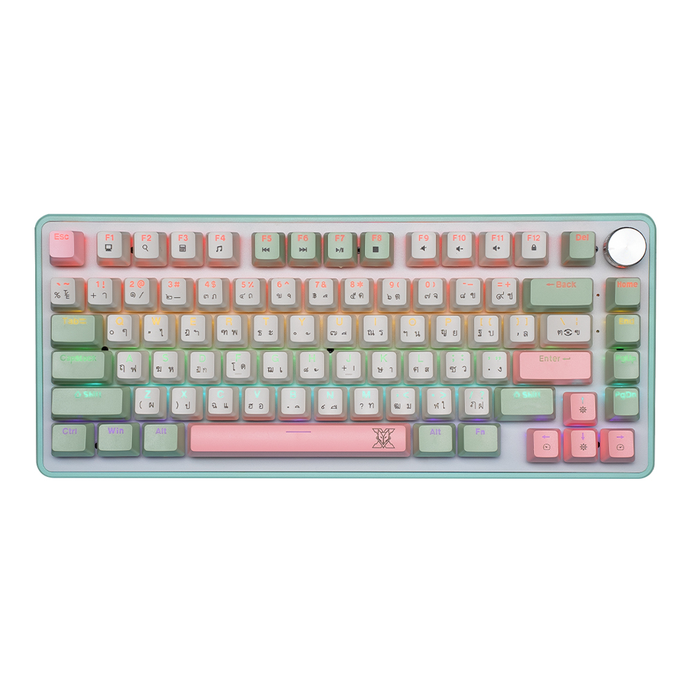 KEYBOARD (คีย์บอร์ด) NUBWO X804 CYGNUS BLUE SWITCH MINI RGB EN/TH - GREEN