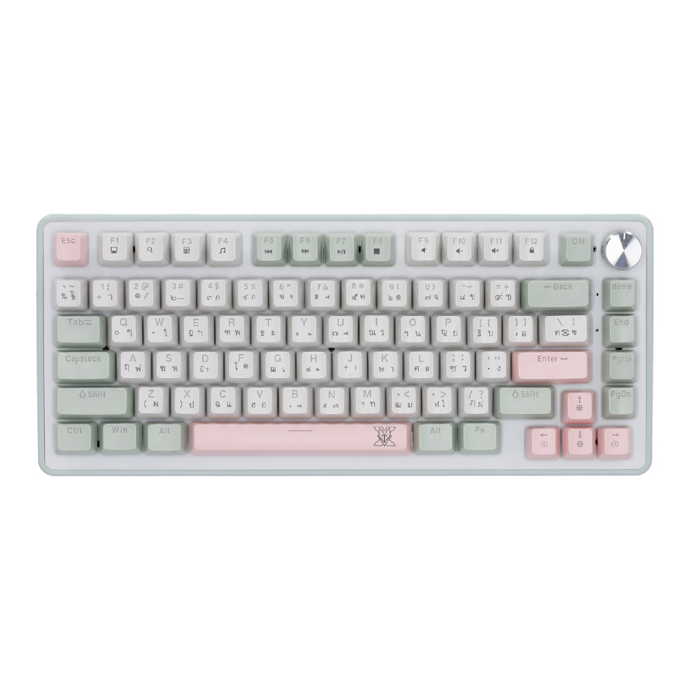 KEYBOARD (คีย์บอร์ด) NUBWO X804 CYGNUS BLUE SWITCH MINI RGB EN/TH - GREEN