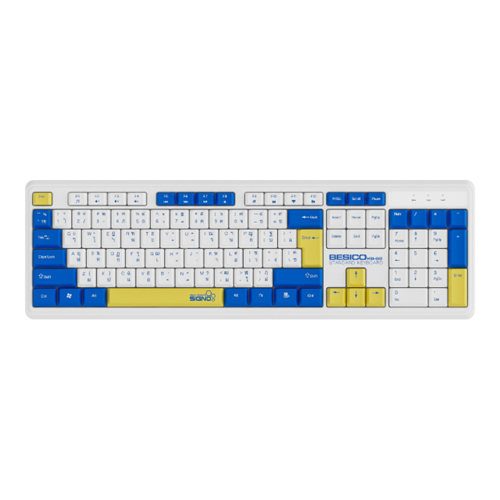 KEYBOARD (คีย์บอร์ด) SIGNO KB-82W RUBBER DOME SWITCH NON-BACKLIT EN/TH - WHITE