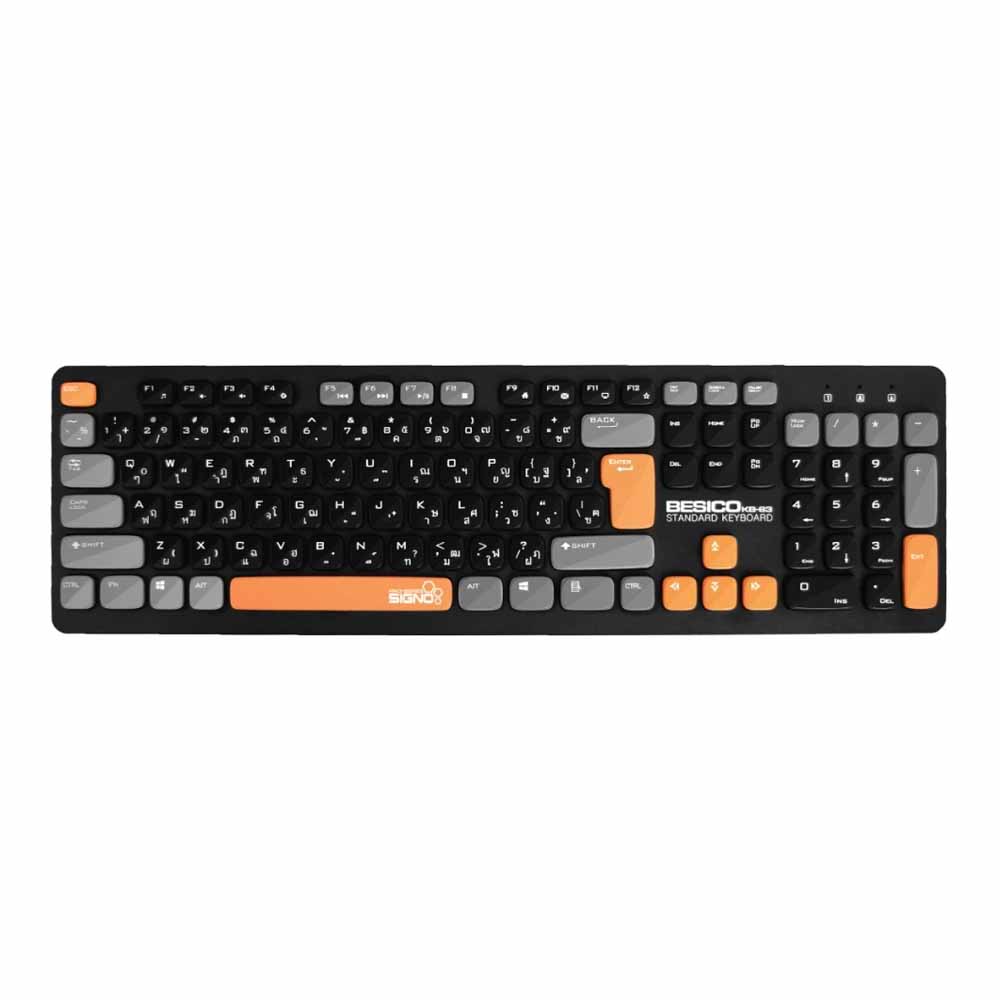 KEYBOARD (คีย์บอร์ด) SIGNO KB-83 BESICO RUBBER DOME NON-BACKLIT EN/TH - BLACK
