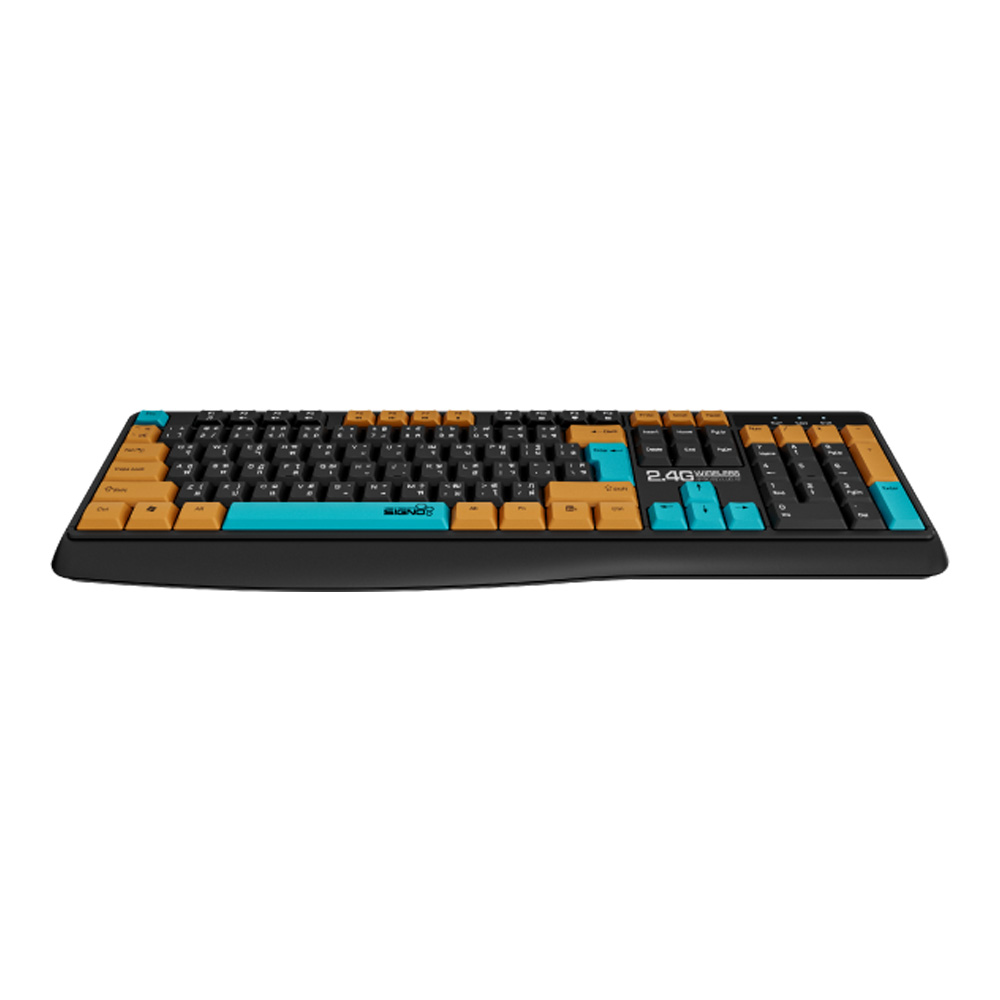 WIRELESS KEYBOARD & MOUSE (คีย์บอร์ดและเมาส์ไร้สาย) SIGNO KW-770 WM-107BLK - BLACK